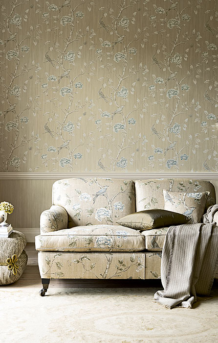 Обои Zoffany Woodville Papers Woodville Pebble 311345 фото в интерьере Обои Zoffany Woodville Papers Woodville Pebble 311345 фото в интерьере